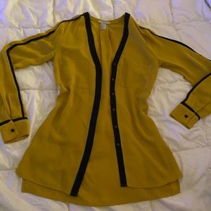 Long Sleeve Yellow Button Down